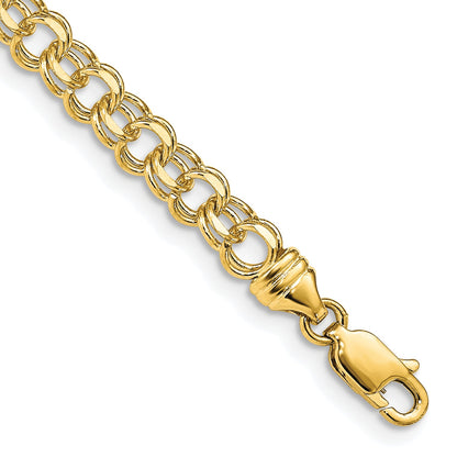 8 Inch 14K 8In 4.75mm Solid Double Link Charm Bracelet