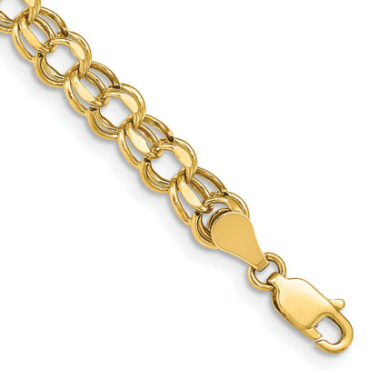 7 Inch 14K 7In 5.5mm Hollow Double Link Charm Bracelet