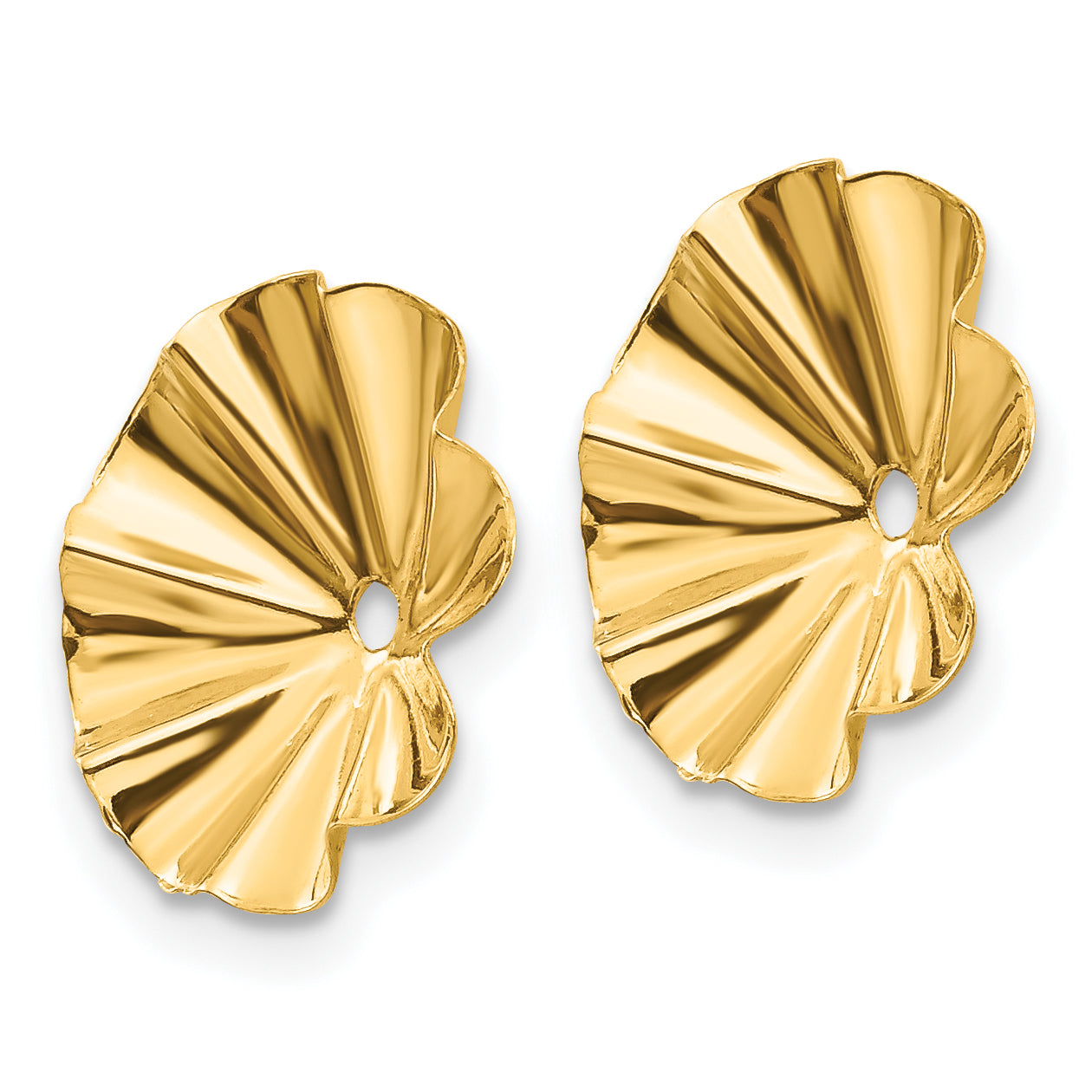14K Yellow Gold Polished Fancy Earring Jackets
