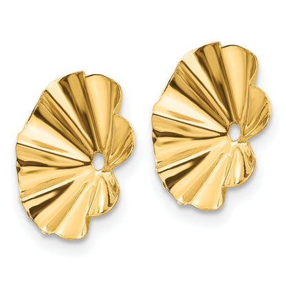 14K Yellow Gold Polished Fancy Earring Jackets