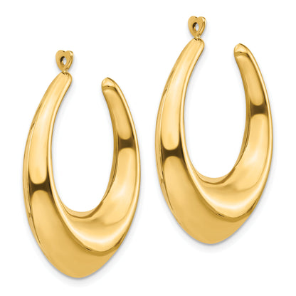 14K Yellow Gold Polished Hollow Hoop Earring Jackets