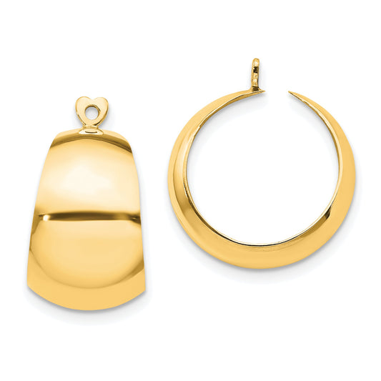 14K Yellow Gold Polished Hoop Earring Jackets