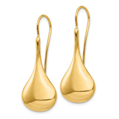 14K Yellow Gold Polished Abstract Wire Earrings
