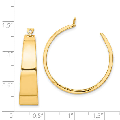 14K Yellow Gold Polished Hoop Earring Jackets