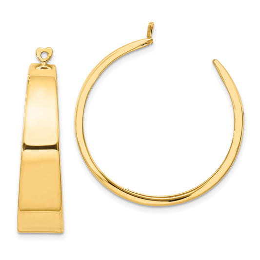 14K Yellow Gold Polished Hoop Earring Jackets
