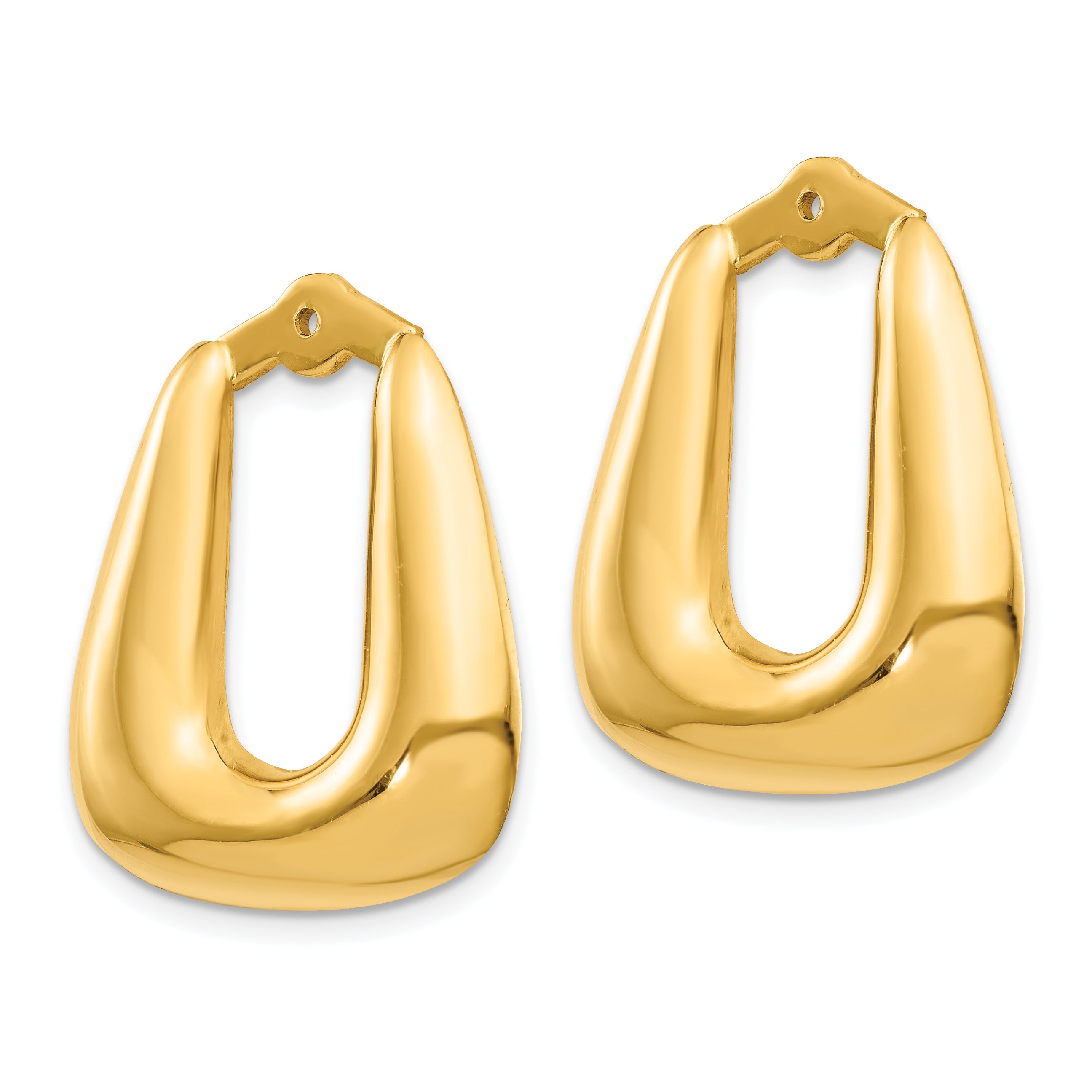 14K Yellow Gold Polished Hoop Earring Jackets