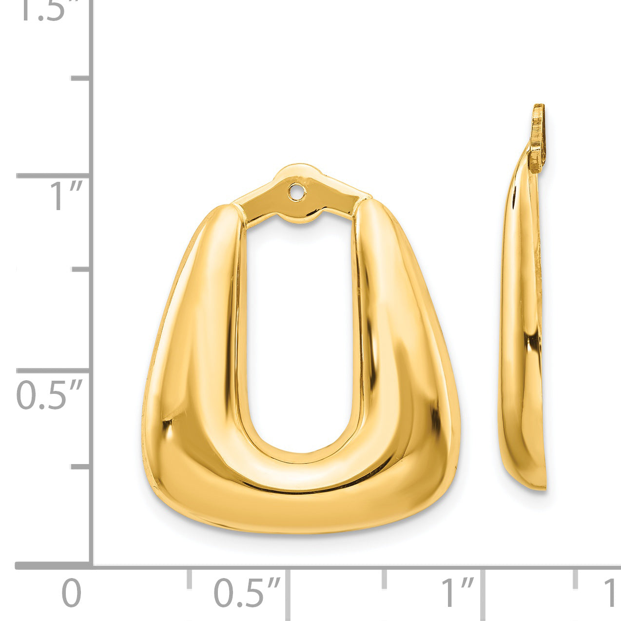 14K Yellow Gold Polished Hoop Earring Jackets