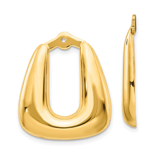 14K Yellow Gold Polished Hoop Earring Jackets