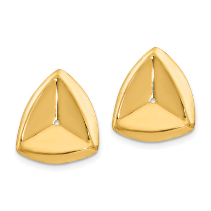 14K Yellow Gold Polished Triangle Earring Jackets