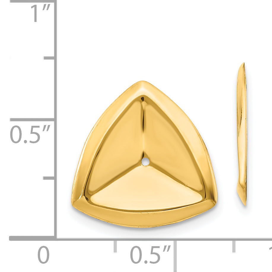 14K Yellow Gold Polished Triangle Earring Jackets