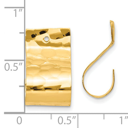 14K Yellow Gold Polished Hammered Earring Jackets