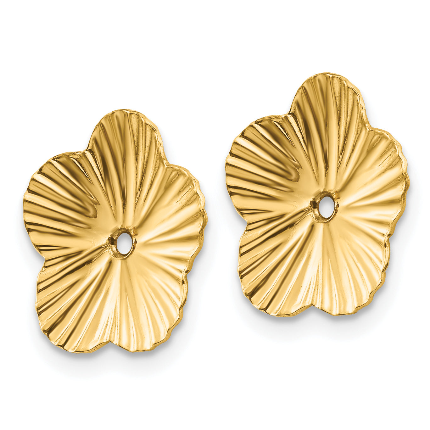 14K Yellow Gold Polished Fancy Earring Jackets