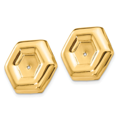 14K Yellow Gold Polished Fancy Earring Jackets