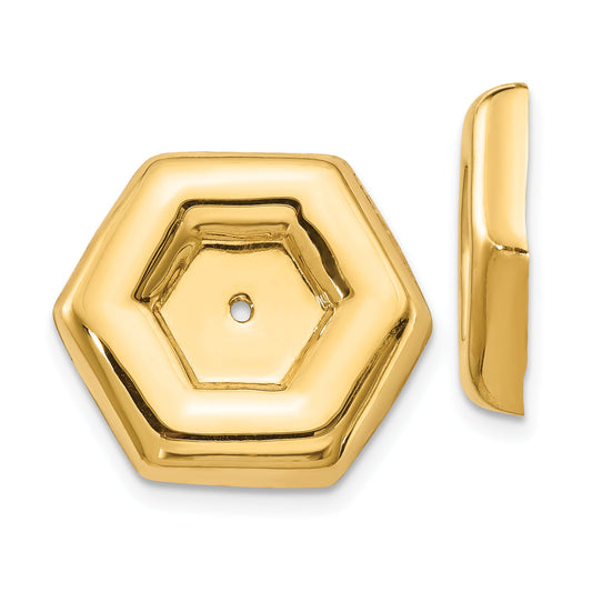 14K Yellow Gold Polished Fancy Earring Jackets