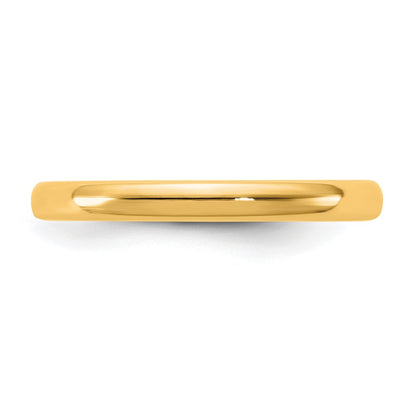 14K Yellow Gold 2.5mm European Comfort Fit Band