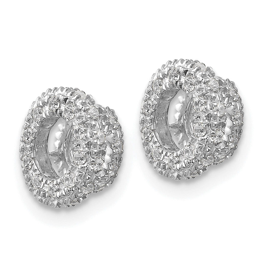 14K White Gold 1/5Ct Diamond Earring Jackets