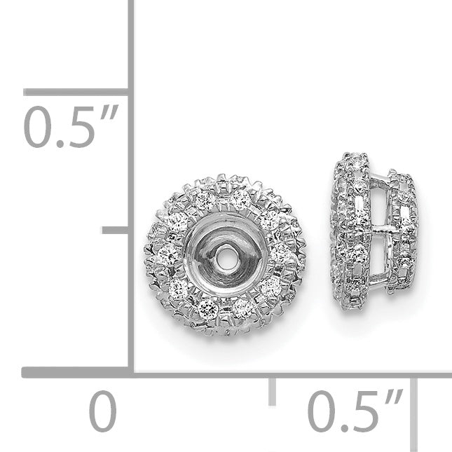 14K White Gold 1/5Ct Diamond Earring Jackets