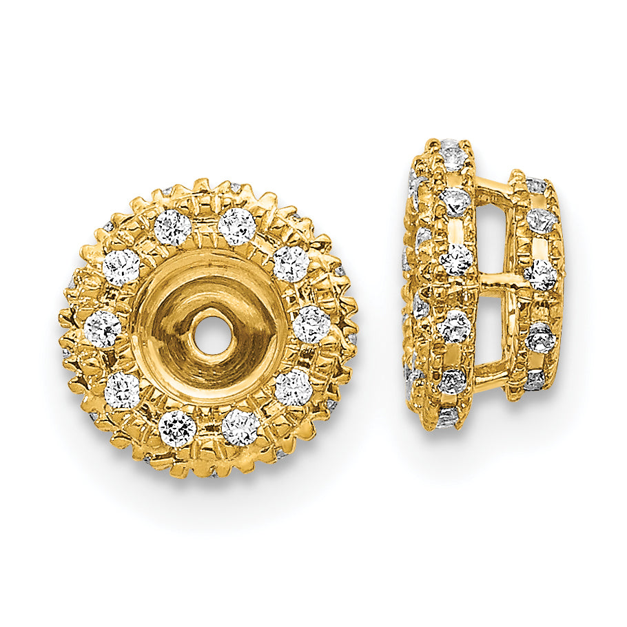 14K Yellow Gold 1/5Ct Diamond Earring Jackets