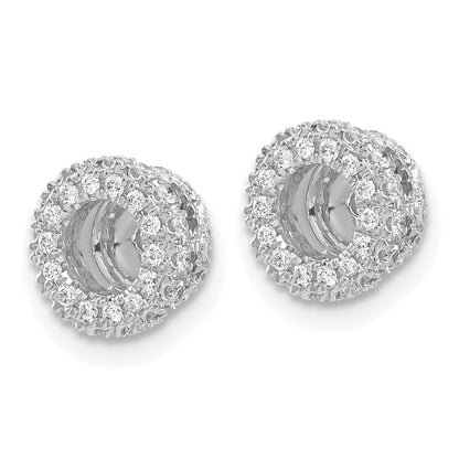 14K White Gold 3/8Ct Diamond Earring Jackets
