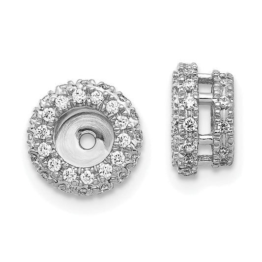 14K White Gold 3/8Ct Diamond Earring Jackets