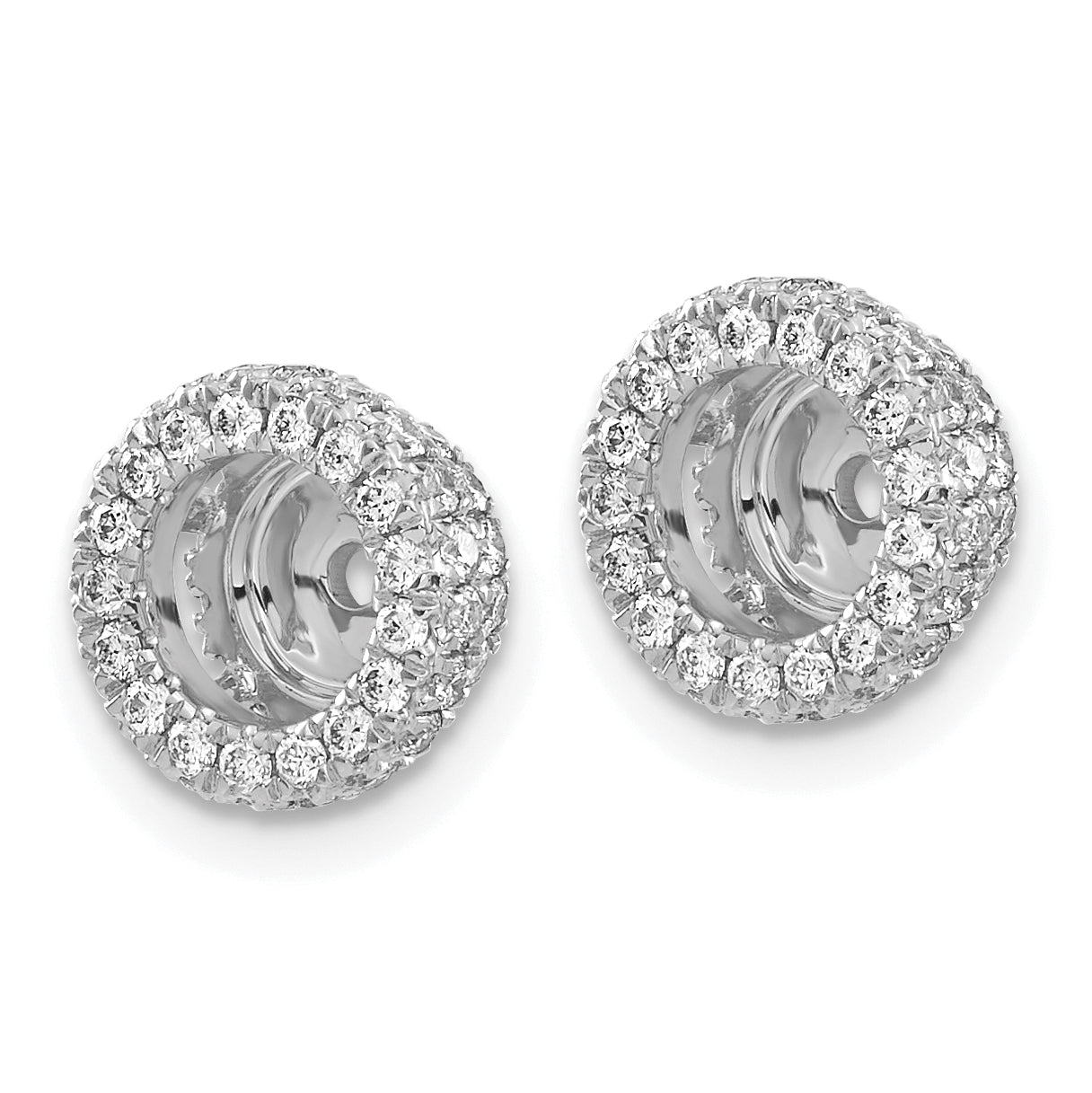 14K White Gold 5/8Ct Diamond Earring Jackets