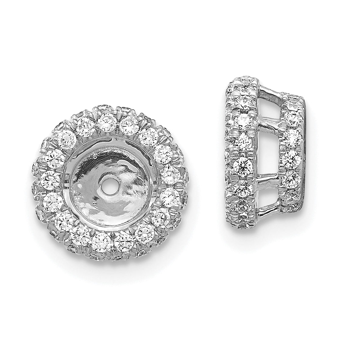 14K White Gold 5/8Ct Diamond Earring Jackets