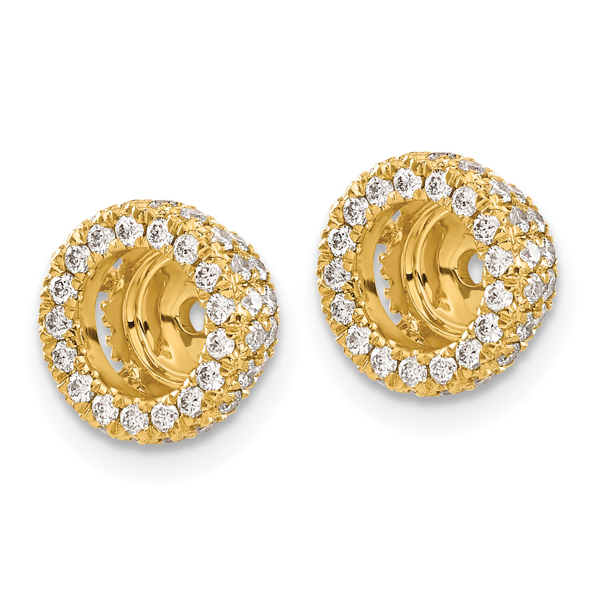 14K Yellow Gold 5/8Ct Diamond Earring Jackets