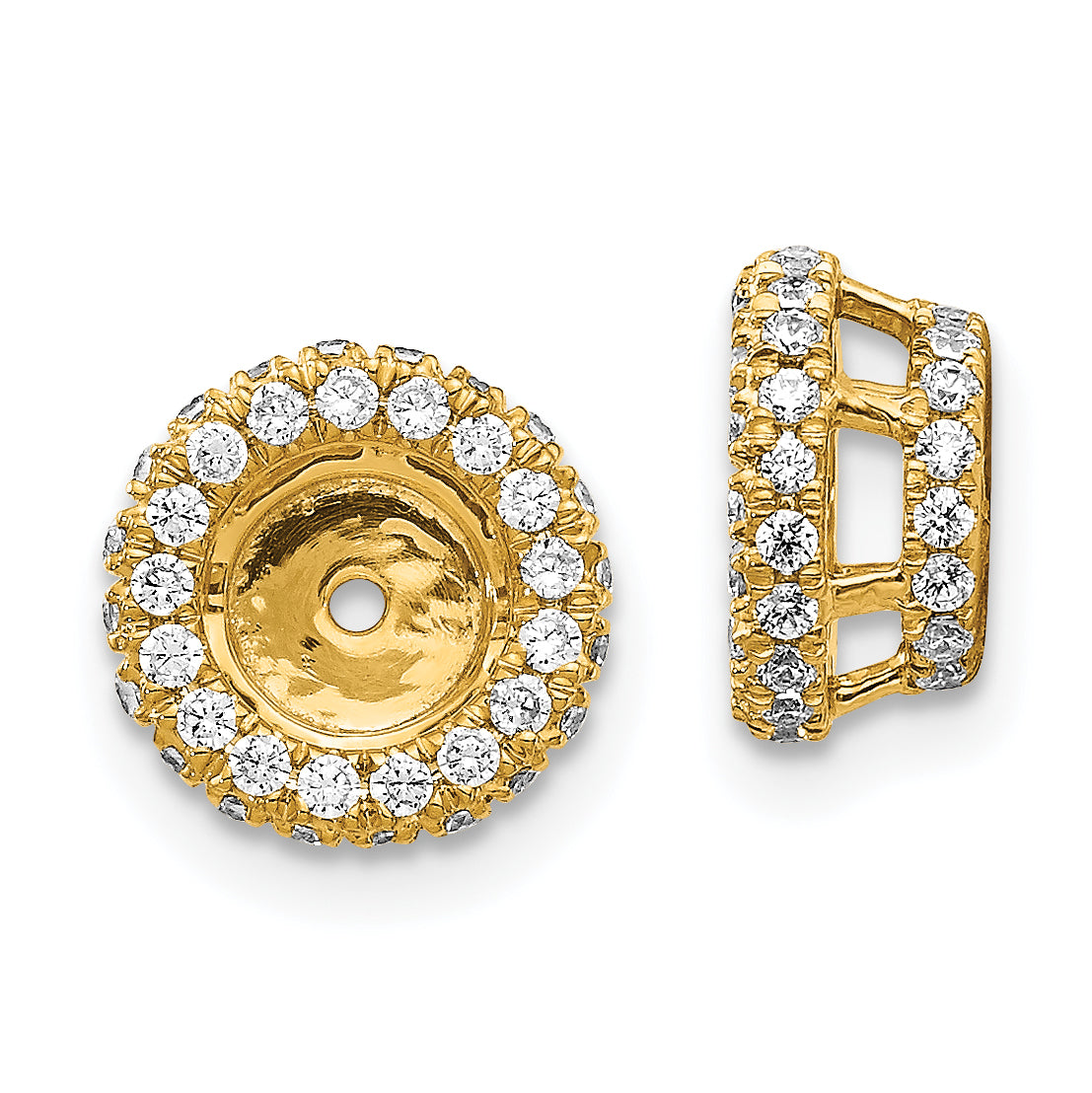 14K Yellow Gold 5/8Ct Diamond Earring Jackets