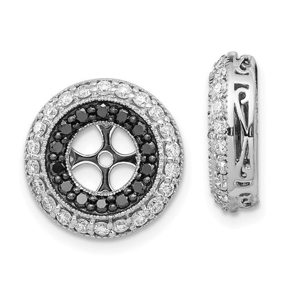 14K White Gold Black And Diamond Earring Jackets