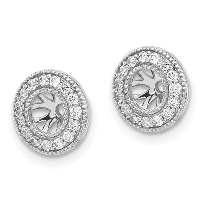 14K White Gold 1/4Ct Diamond Earring Jackets