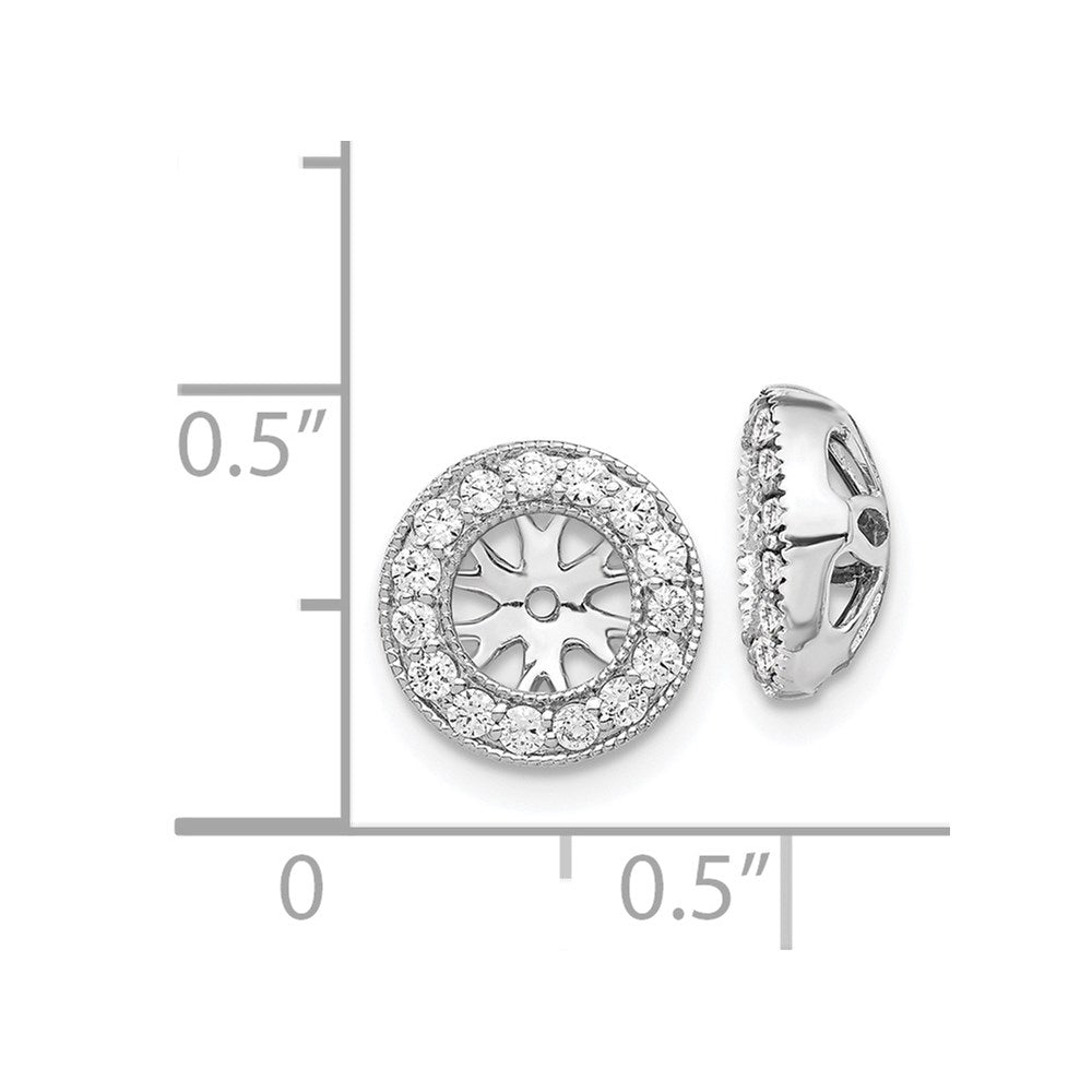 14K White Gold 1/4Ct Diamond Earring Jackets