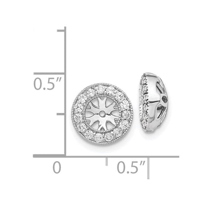 14K White Gold 1/4Ct Diamond Earring Jackets