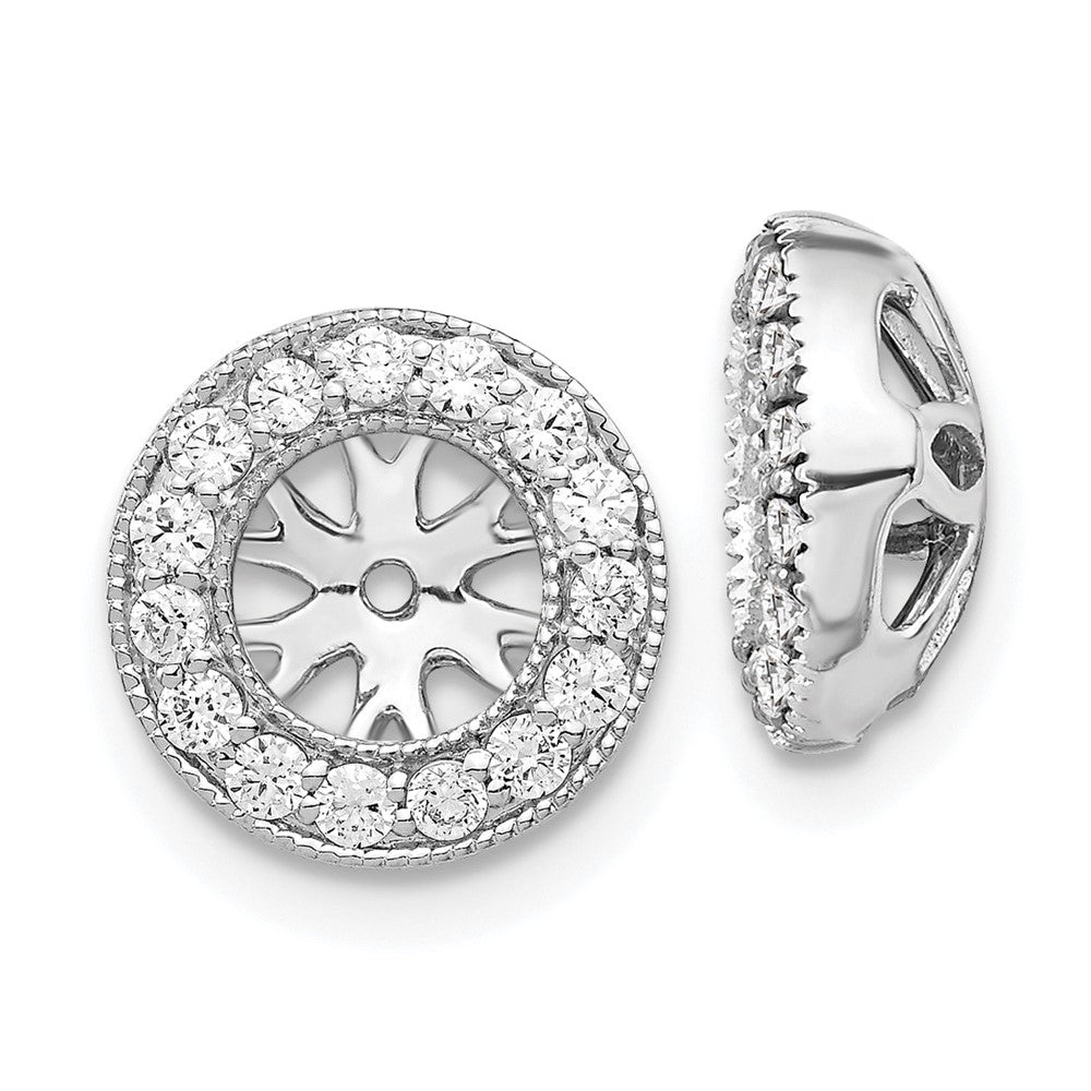 14K White Gold 1/4Ct Diamond Earring Jackets