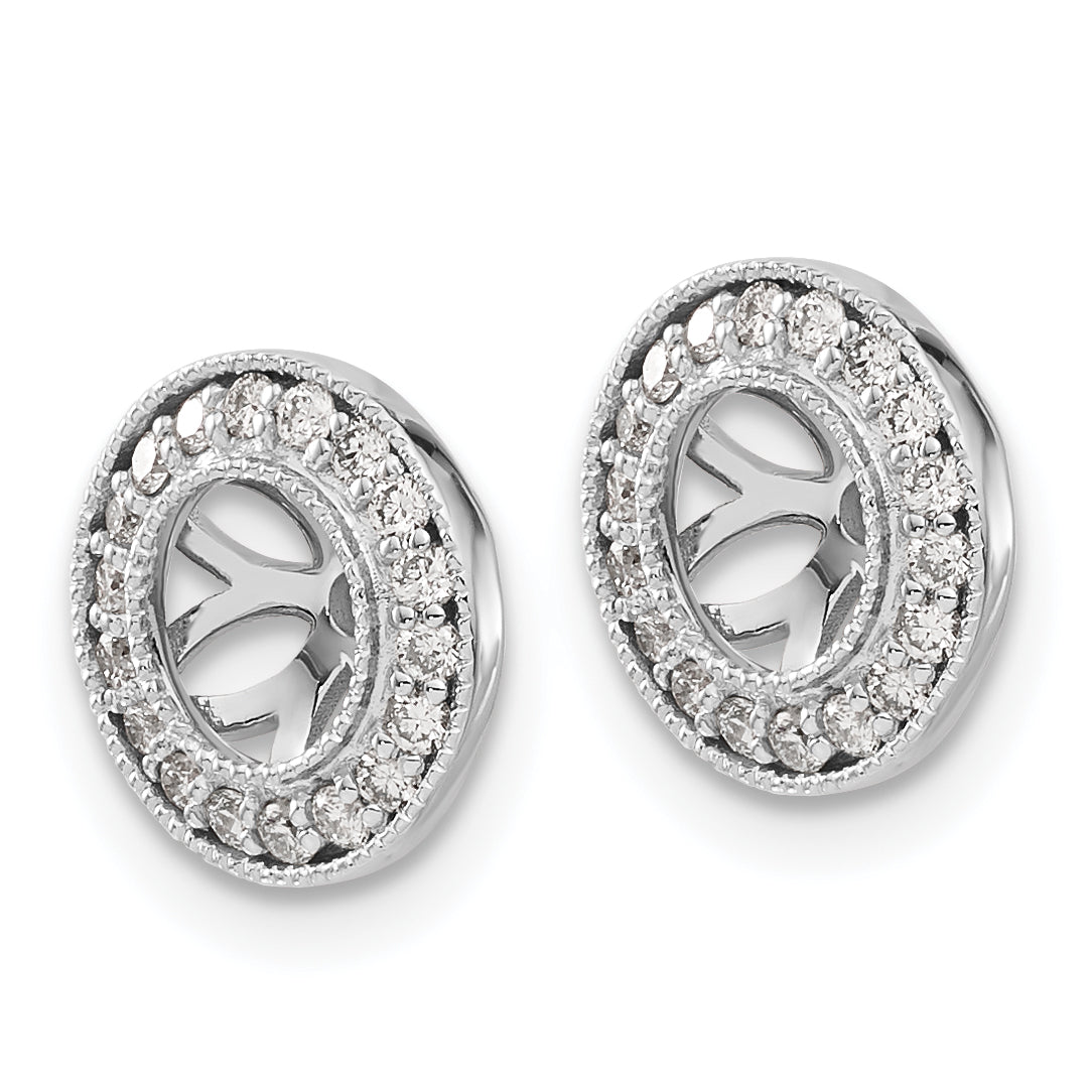 14K White Gold 1/3Ct Diamond Earring Jackets