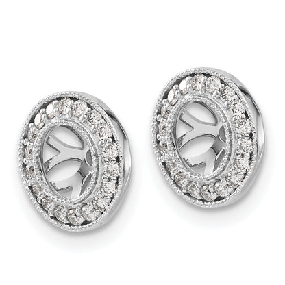 14K White Gold 1/3Ct Diamond Earring Jackets