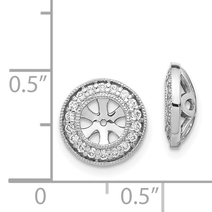 14K White Gold 1/3Ct Diamond Earring Jackets