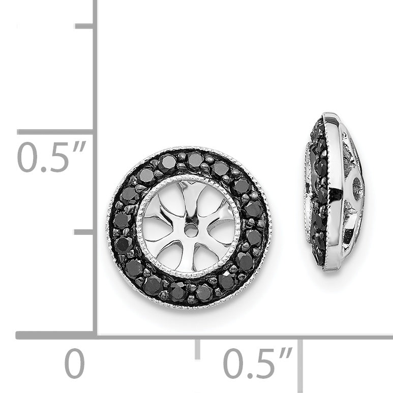 14K White Gold 1/3Ct Black Diamond Earring Jackets