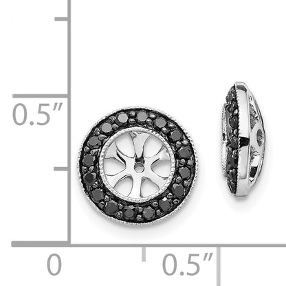 14K White Gold 1/3Ct Black Diamond Earring Jackets