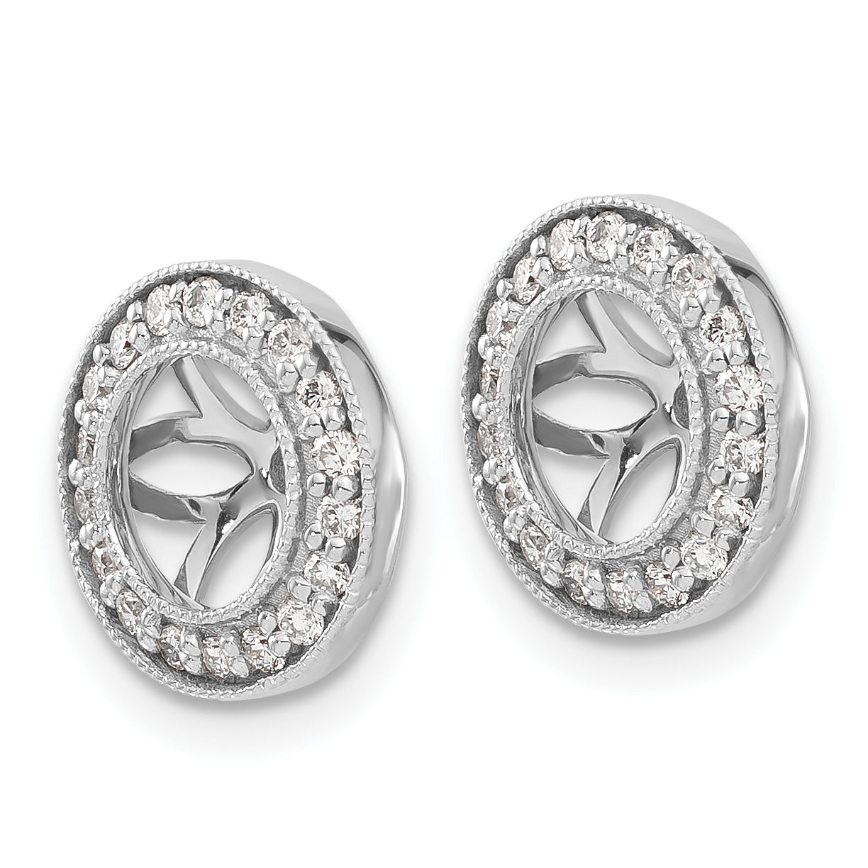 10K White Gold 1/3Ct Diamond Earring Jackets
