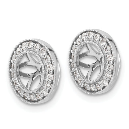 10K White Gold 1/3Ct Diamond Earring Jackets