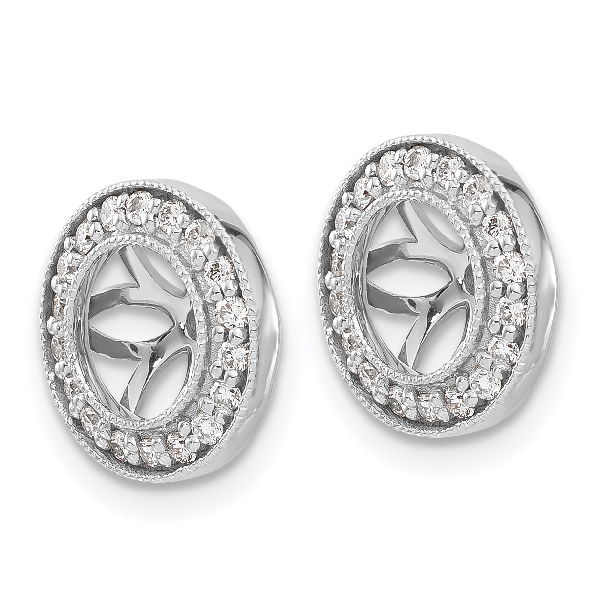 14K White Gold 1/3Ct Diamond Earring Jackets