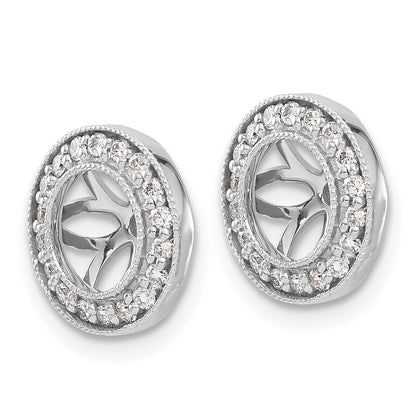 14K White Gold 1/3Ct Diamond Earring Jackets
