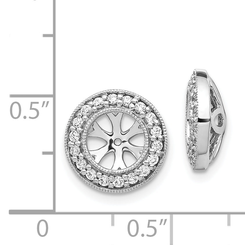 14K White Gold 1/3Ct Diamond Earring Jackets