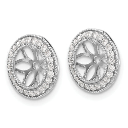 10K White Gold 3/8Ct Diamond Earring Jackets