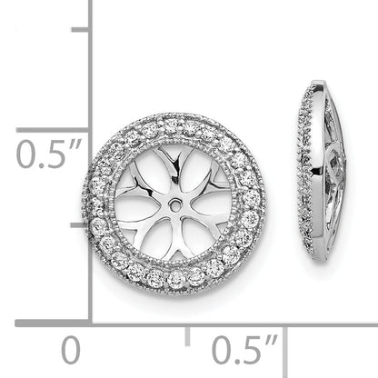 10K White Gold 3/8Ct Diamond Earring Jackets