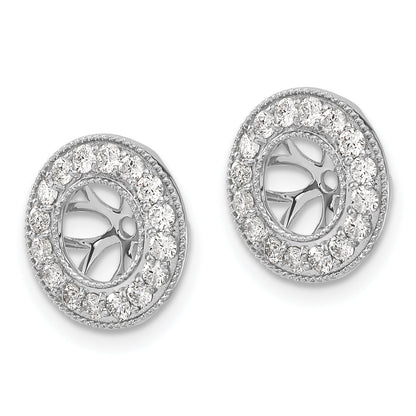 14K White Gold 3/4Ct Diamond Earring Jackets