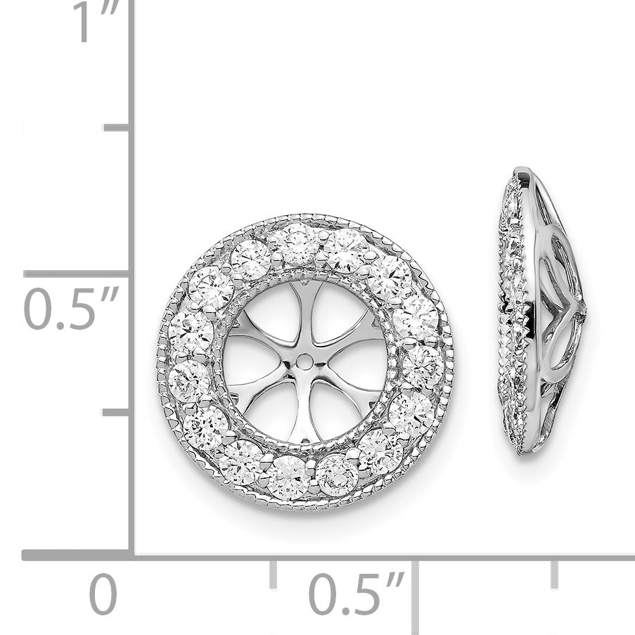 14K White Gold 1Ct Diamond Earring Jackets
