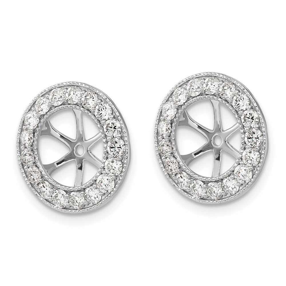 14K White Gold 1 1/6Ct Diamond Earring Jackets