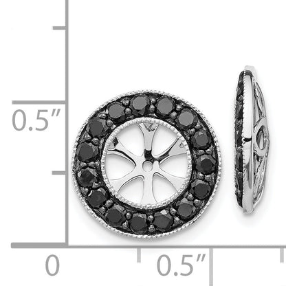14K White Gold 1Ct Black Diamond Earring Jackets