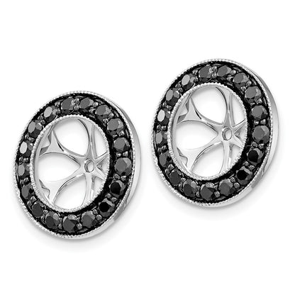 Solid 14k White Gold 1-1/6ct BlacK Simulated CZ Earring JacKets
